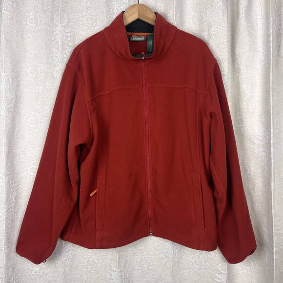 LL Bean men's 3-in-1 jacket zip-out fleece lining orange water resistant outdoor - Picture 11 of 14